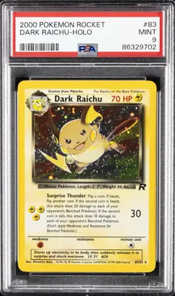 2000 POKEMON ROCKET #83 DARK RAICHU-HOLO PSA 9 - Image 1