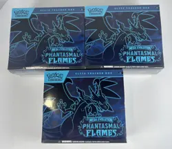 Pokemon TCG Phantasmal Flames Elite Trainer Box English Lot of 3 Sealed - Image 1
