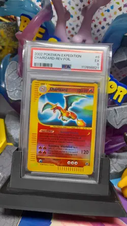 Pokemon TCG 2002 Expedition Charizard Reverse Foil holo 6/165 PSA 5 excellent - Image 1