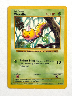 Pokemon TCG Weedle 069/102 Common Base Set (Shadowless) - Image 1