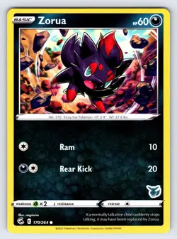 Zorua 170/264 Battle Academy Eevee Deck Pokemon Card TCG Promo Rare - Nm/Vlp - Image 1