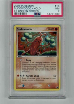 2005 Vintage Pokemon Sudowoodo Holo Ex Unseen Forces 15/115 PSA 7 - Image 1