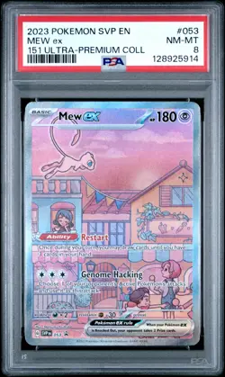 2023 POKEMON SVP EN-SV BLACK STAR PROMO 151 ULTRA-PREM COLL #053 MEW EX PSA 8 - Image 1