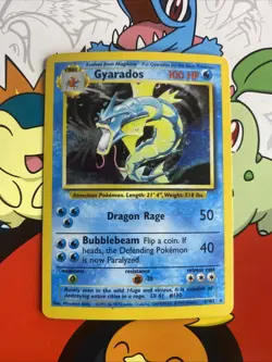 Gyarados 6/102 Base Set Unlimited Holo Rare Pokemon Card WOTC MP! - Image 1