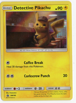 Detective Pikachu SM190 Promo Holo Pokemon Card - Image 1