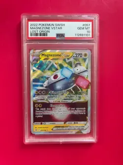 PSA 10 2022 Pokemon SWSH Magnezone VSTAR Lost Origin #057 GEM MINT Slab - Image 1