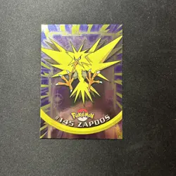 L2000 Topps Pokemon Series 3 HOLO Foil #145 Zapdos TV Animation Blue Label NM - Image 1