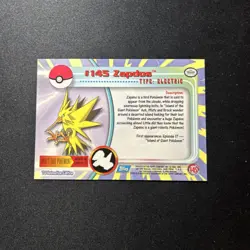 L2000 Topps Pokemon Series 3 HOLO Foil #145 Zapdos TV Animation Blue Label NM - Image 2
