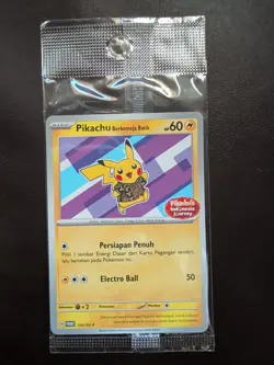 Pokemon Pikachu Berkemeja Batik Indonesia Journey 154/SV-P Promo Sealed New - Image 2