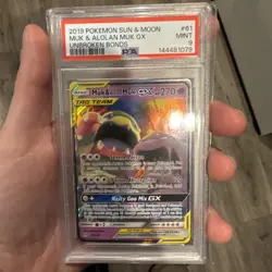 Muk & Alolan Muk GX 61/214 Sm-Unbroken Bonds Holo Pokemon PSA 9 - Image 1