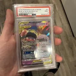 Muk & Alolan Muk GX 61/214 Sm-Unbroken Bonds Holo Pokemon PSA 9 - Image 2