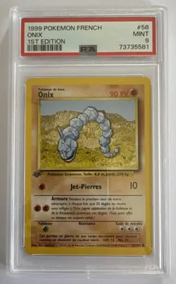 Carte Pokemon Fr Wizards Set De Base Edition Ed 1 ONIX 56/102 Psa 9 Pca - Image 1