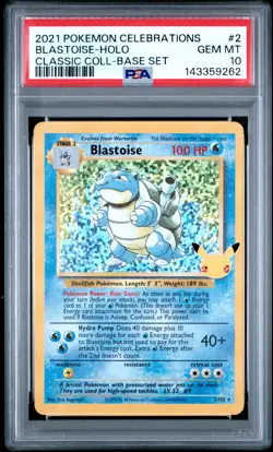 2021 POKEMON CELEBRATIONS CLASSIC COLL #2 BLASTOISE-HOLO PSA 10 - Image 1