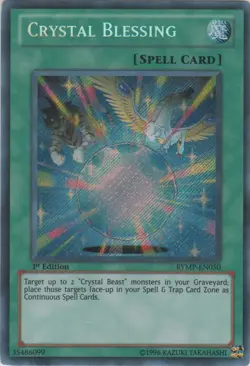 Yugioh! LP Crystal Blessing - RYMP-EN050 - Secret Rare - 1st Edition Lightly Pla - Image 1