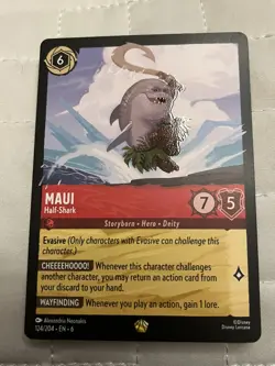 Disney Lorcana Azurite Sea Maui Half Shark Legendary 124/204 Non Foil - Image 1