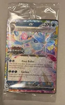 Glaceon EX Prismatic Evolutions Stamped Promo Card 026/131 Surprise Box Sealed - Image 1