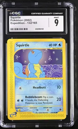 CGC 9 MINT Squirtle 2002 Expedition 132/165 Pokemon Card - Image 1