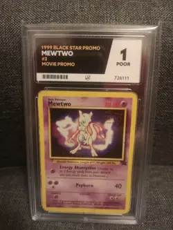 Pokemon TCG Mewtwo #3 Black Star Promo the First Movie 1999 Grade 1 - Image 1