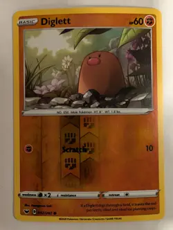 Diglett 092/202 Sword & Shield Base Set Pokemon Reverse Holo Foil Nice! - Image 1
