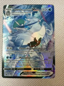 Pokemon TCG Ice Rider Calyrex VMAX Holo Ultra Rare Art Card Spanish - Image 1