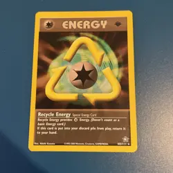 Recycle Energy 1st Edition Non Holo Rare Pokemon TCG Card Neo Genesis 105/111 MP - Image 1