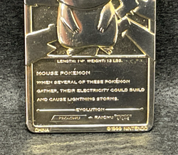 1999 Nintendo Pokemon Pikachu #25 Gold Tone Or Plated Card - Image 4