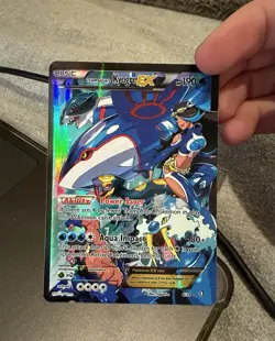 2015 POKEMON XY DOUBLE CRISIS 6 FULL ART/TEAM AQUA'S KYOGRE EX - Image 1