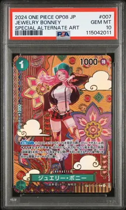 One Piece Japanese Jewelry Bonney ST02-007 OP08 Special Alternate Art PSA 10 - Image 1