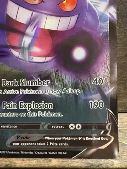 Pokemon Gengar V 156/264 Ultra Rare Holo Swsh08: Fusion Strike TCG Card English - Image 3