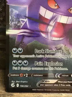 Pokemon Gengar V 156/264 Ultra Rare Holo Swsh08: Fusion Strike TCG Card English - Image 4