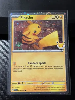 Pokemon TCG - Cosmos Holo Pikachu 51/162 Pokemon Day 2026 With Swirl NM - Image 1