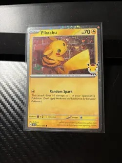 Pokemon TCG - Cosmos Holo Pikachu 51/162 Pokemon Day 2026 With Swirl NM - Image 4