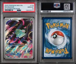2025 POKEMON MEG EN-MEGA EVOLUTION ILLUSTRATION RARE #133 BULBASAUR PSA 10 - Image 3