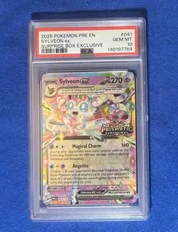 2025 POKEMON PRE EN-PRISMATIC EVOLUTIONS SURPRISE BOX EXCLUSIVE SYLVEON PSA 10 - Image 1