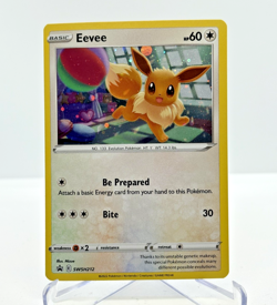 Pokemon TCG Eevee SWSH212 Black Star Promo Sword & Shield Holo Rare LP - Image 1