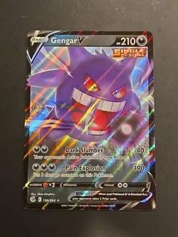 Pokemon TCG Gengar V 156/264 Fusion Single Strike Near Mint NM 2021 Nintendo - Image 1
