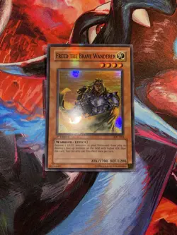 Yugioh! Freed The Brave Wanderer IOC-014 Super Rare 1st Edition Light Play - Image 1
