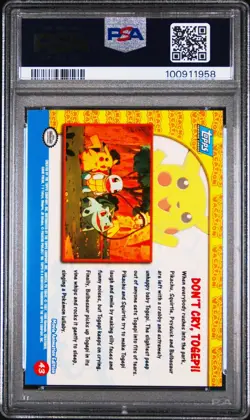 PSA 10 Topps Pokemon Edt 43 Movie Edition Don't Cry, Togepi! LOW POP CARD - Image 2