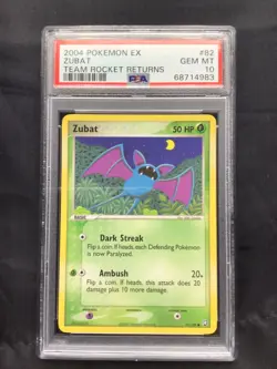 Pokemon Cards: EX Team Rocket Returns Common: Zubat 82/109: PSA 10 - Image 1