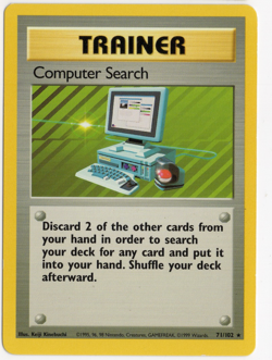 Computer Search 71/102 TRAINER Base Set Pokemon Card - Image 1
