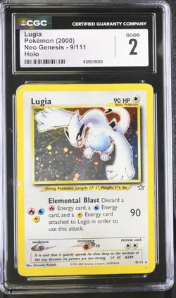 CGC 2 Lugia 2000 Neo Genesis 9/111 Holo Pokemon Card - Image 1