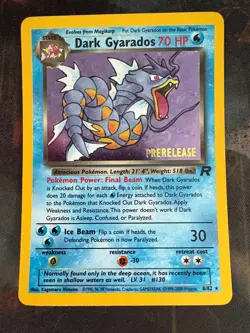 Pokemon TCG Dark Gyarados 8/82 Team Rocket Prerelease Holo Rare MP - Image 1