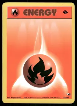 Pokemon Cards Fire Energy 128/132 1ST EDITION Gym Heroes WOTC NM *1 - Image 1