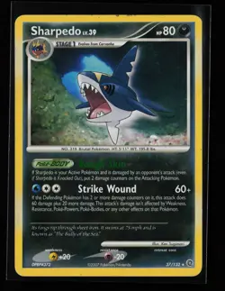 Sharpedo 37/132 Rare Secret Wonders Heavily Played Pokemon Card - Image 1