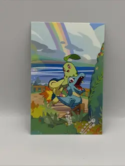 POKEMON ART CARD 2021 Chikorita #152 Cyndaquil #155 Totodile #158 - Image 1
