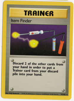 Item Finder 74/102 TRAINER Base Set Pokemon Card - Image 1