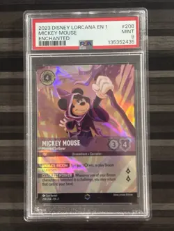 Disney Lorcana | Mickey Mouse - Wayward Sorcerer | Enchanted | PSA 9 - Image 1