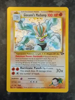 Giovanni's Machamp Holo 6/132 Gym Challenge Pokemon Card - Image 1