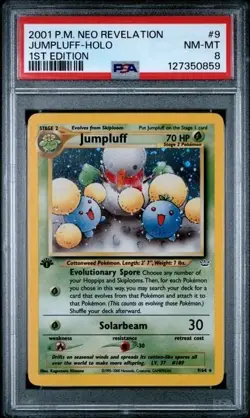 Jumpluff #9/64 FIRST EDITION PSA 8 • 2001 HOLO Pokemon TCG Neo Revelation - Image 1