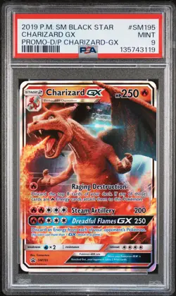 2019 POKEMON SM BLACK STAR PROMO #SM195 CHARIZARD GX PSA 9 - Image 1